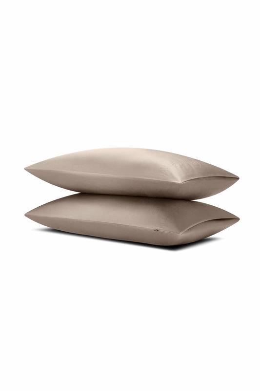 Bamboo Sateen Pillowcase Set in Truffle | Kyte Baby