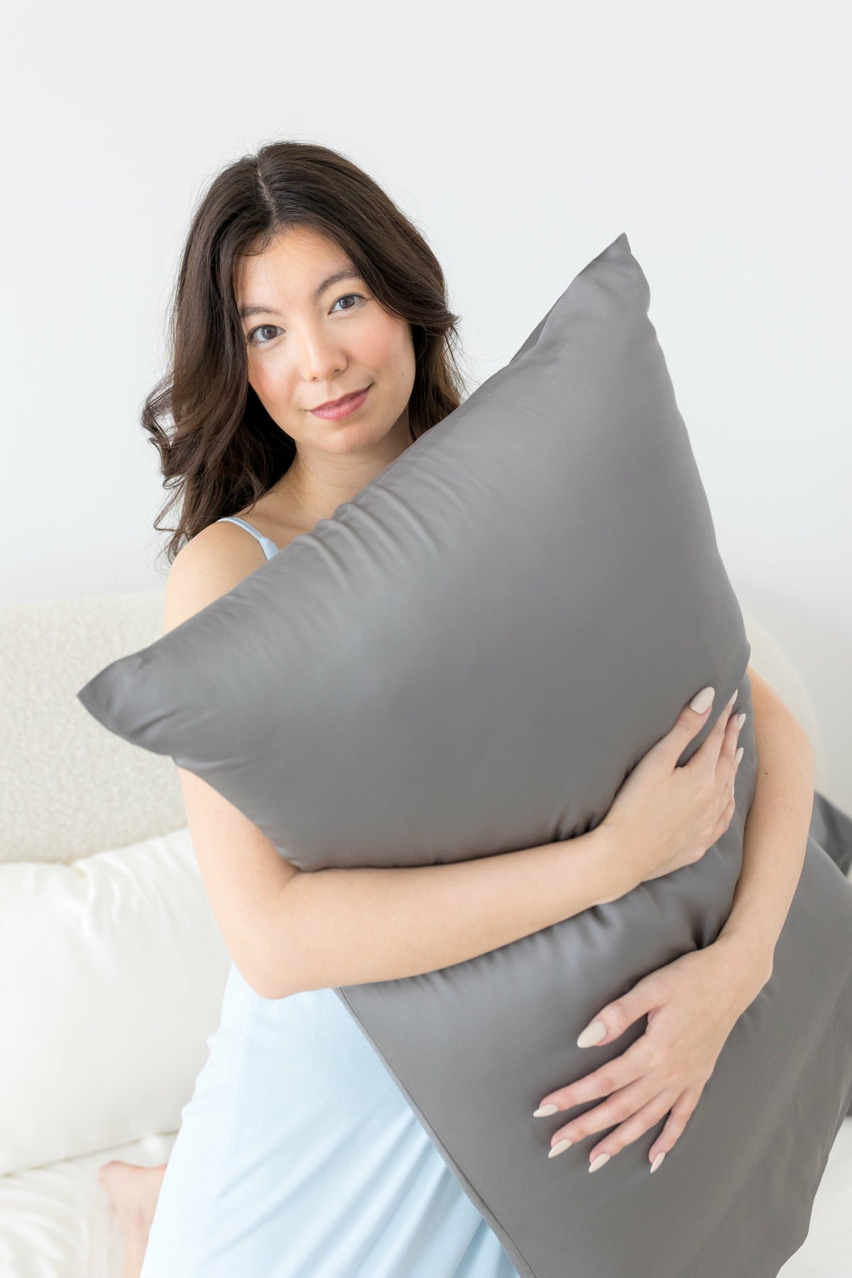 Bamboo Sateen Pillowcase Set in Ash | Kyte Baby