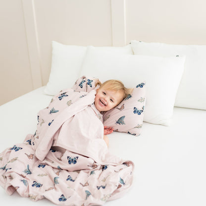 Toddler Pillowcase in Blush Butterfly | Kyte Baby