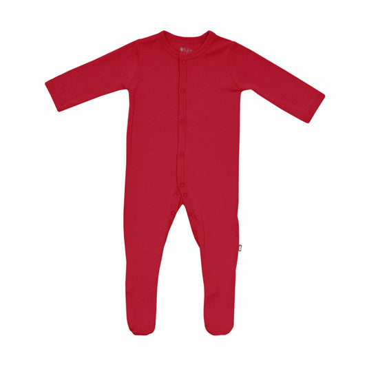 Bamboo Footie in Cardinal Red | Kyte Baby