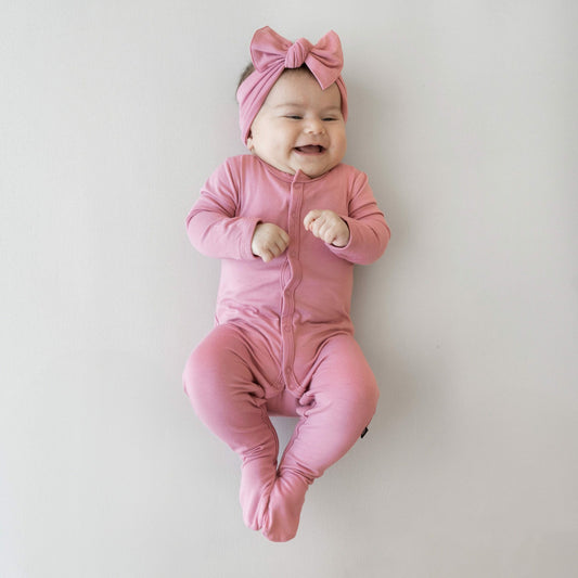 Bamboo Footie in Apple Blossom | Kyte Baby