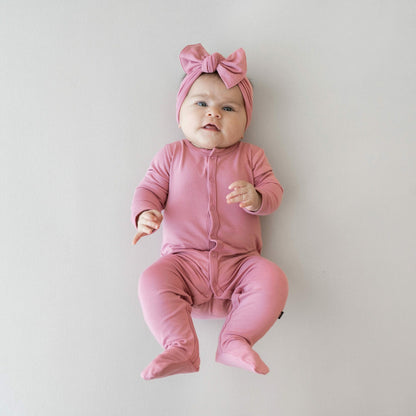 Bamboo Footie in Apple Blossom | Kyte Baby