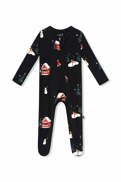 Zippered Footie in Winter Wonderland | Kyte Baby