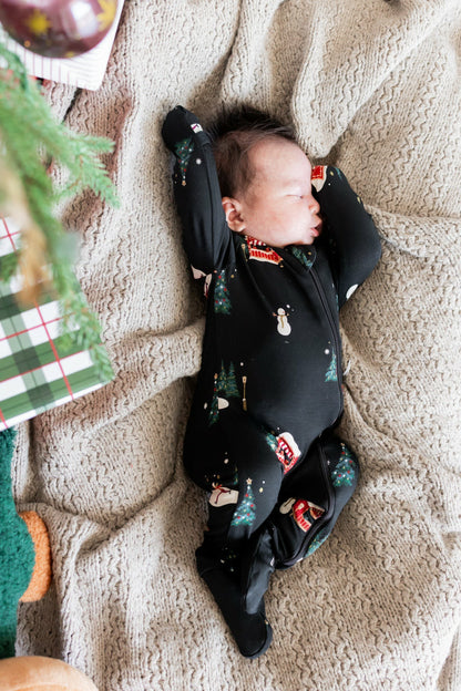 Zippered Footie in Winter Wonderland | Kyte Baby
