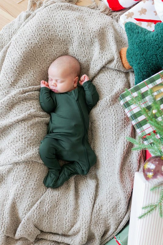 Zippered Footie in Cypress | Kyte Baby