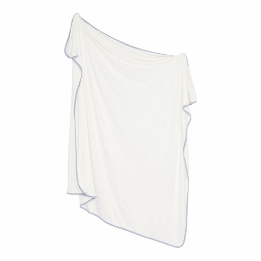 Swaddle Blanket in Cloud with Storm Trim | Kyte Baby