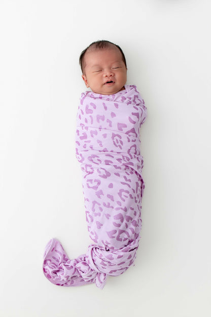 Swaddle Blanket in Thistle Leopard | Kyte Baby