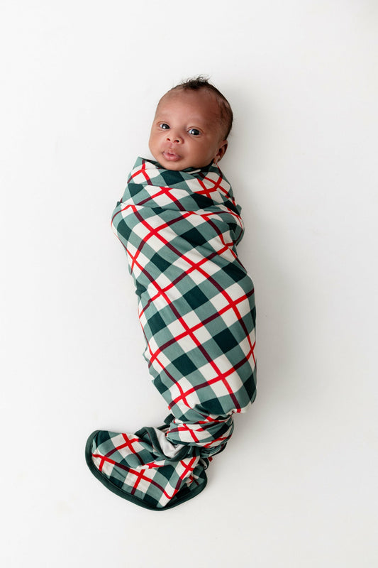 Swaddle Blanket in Holiday Plaid | Kyte Baby
