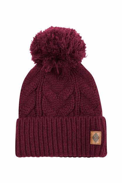 Chunky Cable Knit Beanie in Burgundy | Kyte Baby