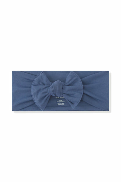 Knotted Bow Headband in Oxford | Kyte Baby