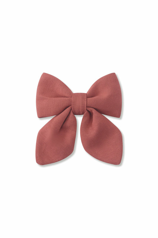 Medium Alligator Clip Bow in Ember | Kyte Baby