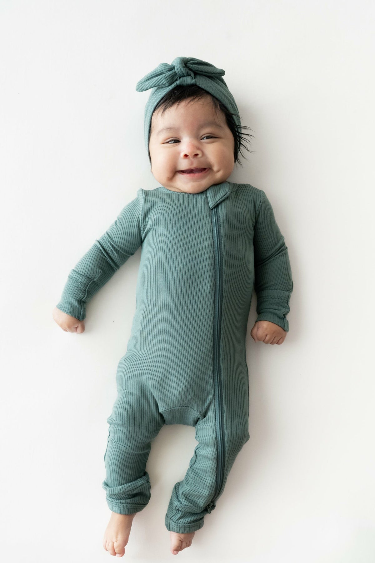 Ribbed Headwrap in Pine | Kyte Baby