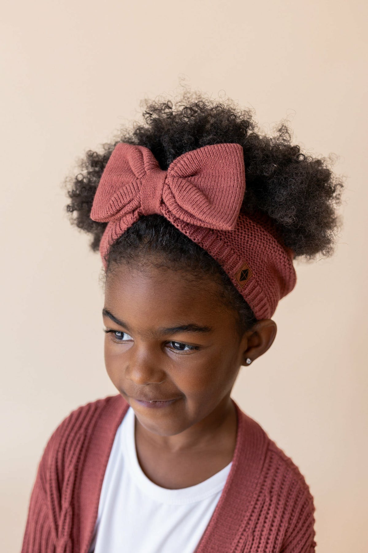Chunky Knit Bow Headband in Ember | Kyte Baby