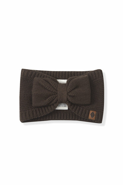 Chunky Knit Bow Headband in Espresso | Kyte Baby