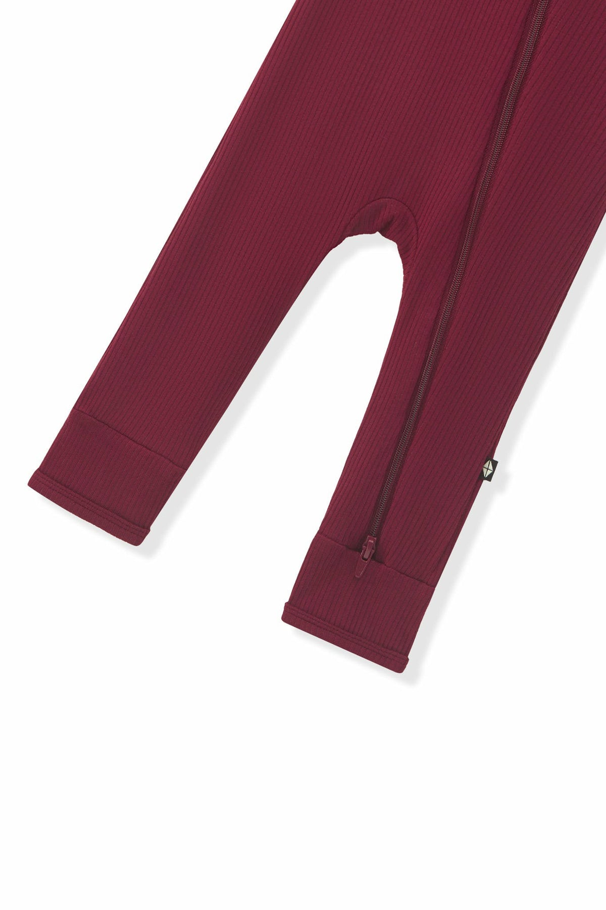 Ribbed Zipper Romper in Burgundy | Kyte Baby