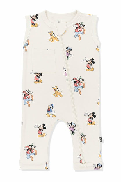 Zippered Sleeveless Romper in Mickey Mouse and Friends | Kyte Baby