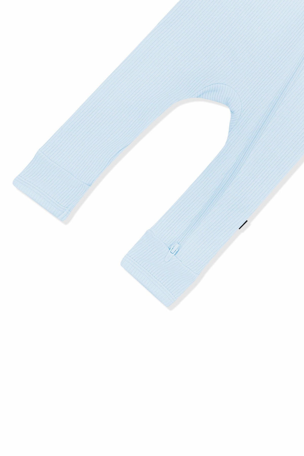 Ribbed Zipper Romper in Breeze | Kyte Baby