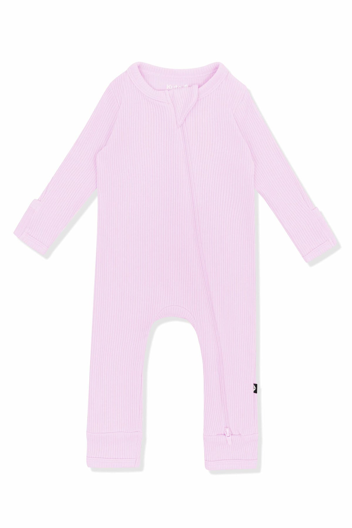 Ribbed Zipper Romper in Thistle | Kyte Baby