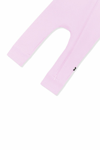 Ribbed Zipper Romper in Thistle | Kyte Baby