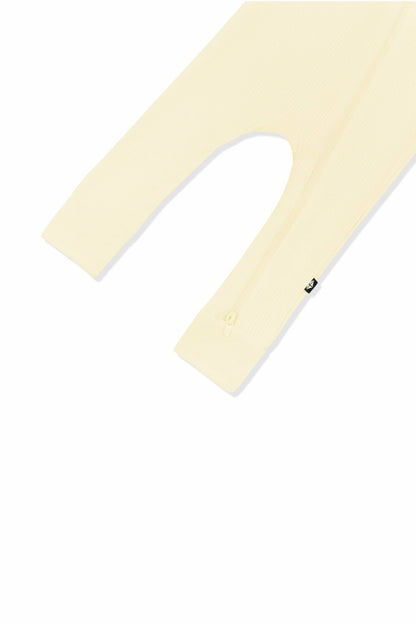 Ribbed Zipper Romper in Chamomile | Kyte Baby
