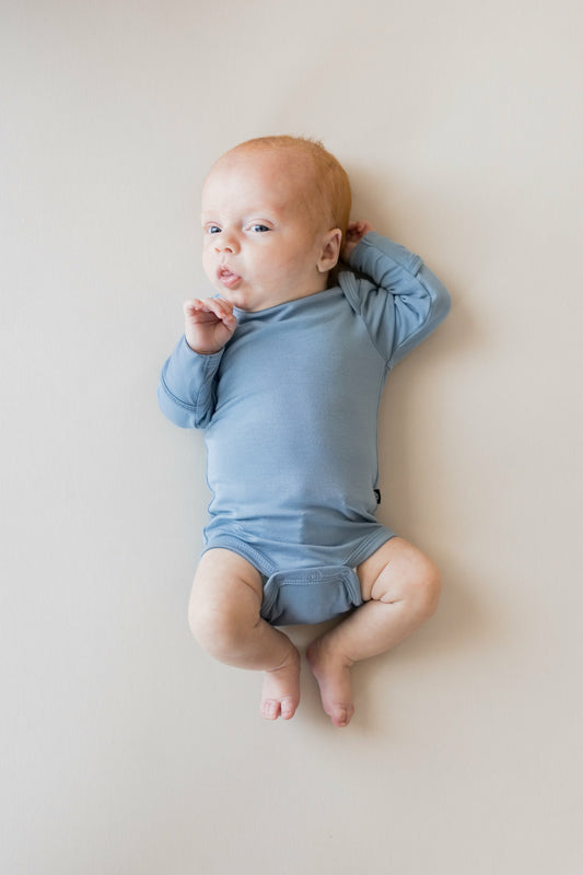 Long Sleeve Bodysuit in Slate | Kyte Baby