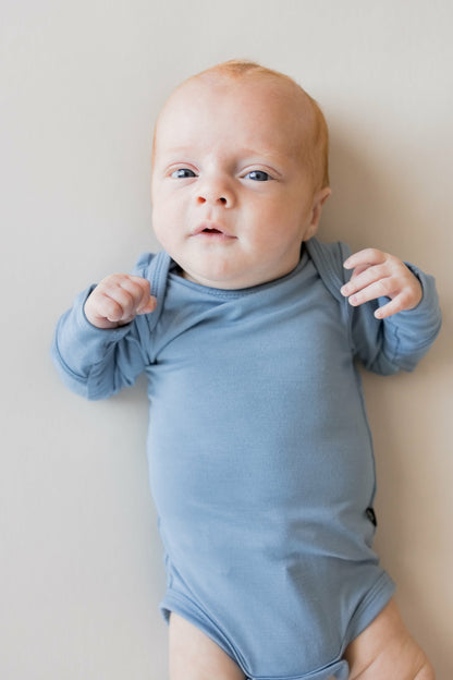 Long Sleeve Bodysuit in Slate | Kyte Baby