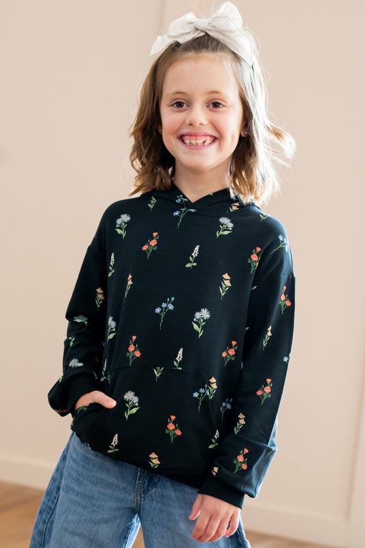 Hoodie in Midnight Wildflower | Kyte Baby