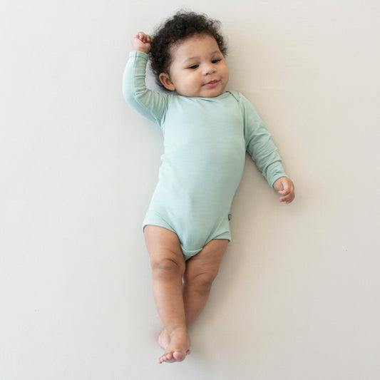 Long Sleeve Bodysuit in Sage | Kyte Baby