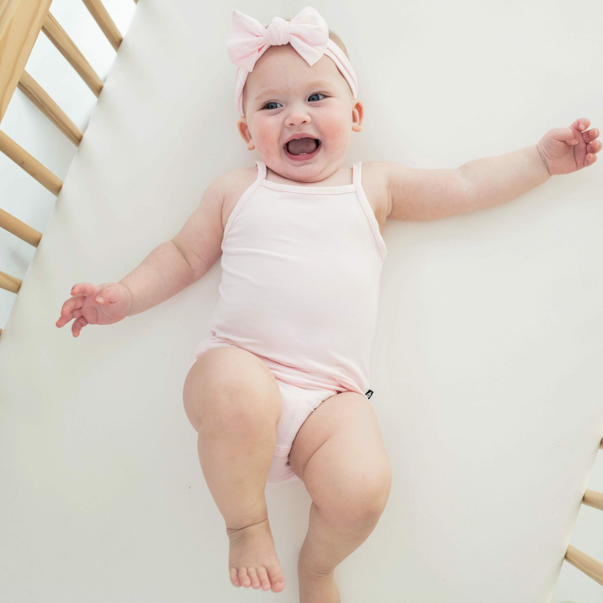 Spaghetti Strap Leotard in Sakura | Kyte Baby