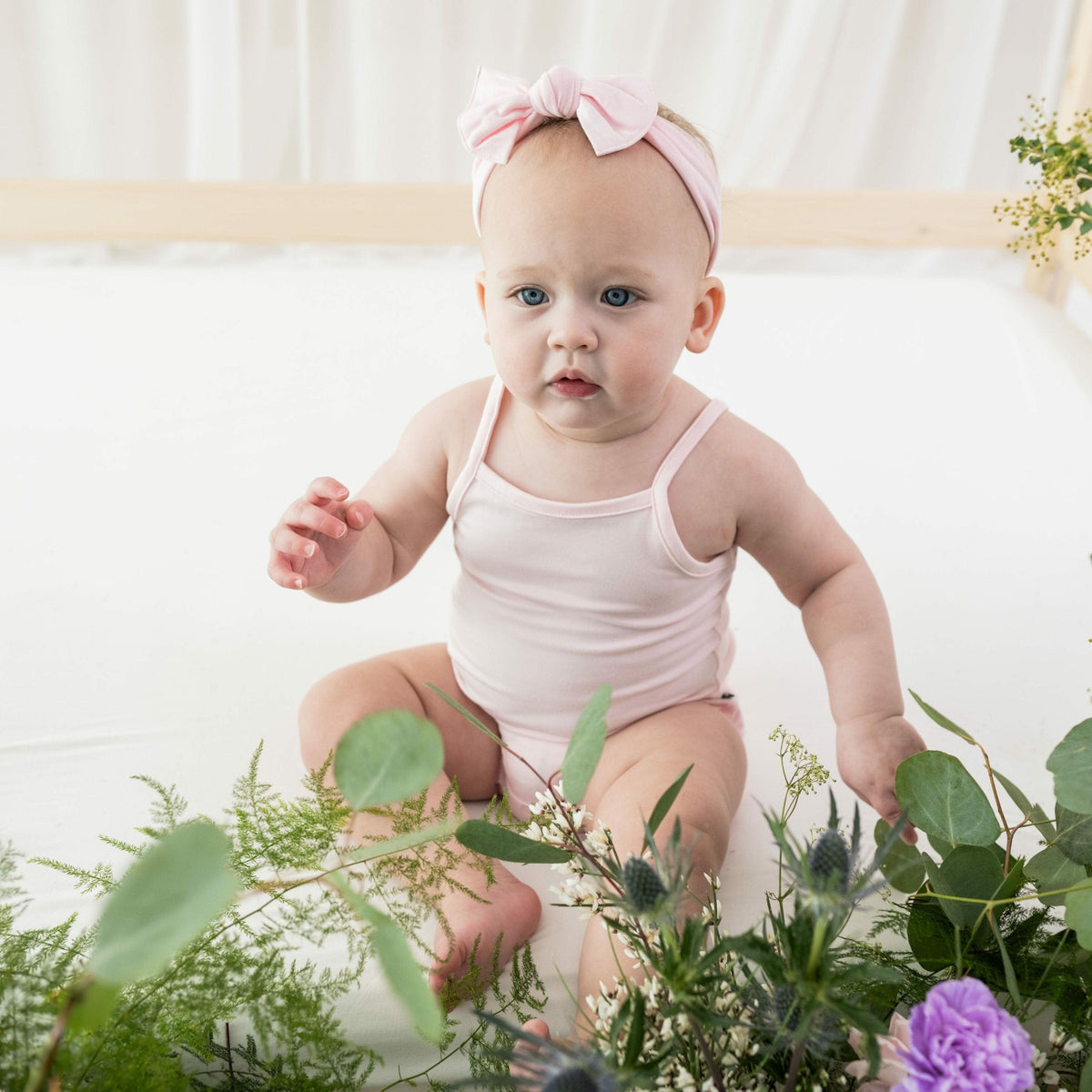 Spaghetti Strap Leotard in Sakura | Kyte Baby