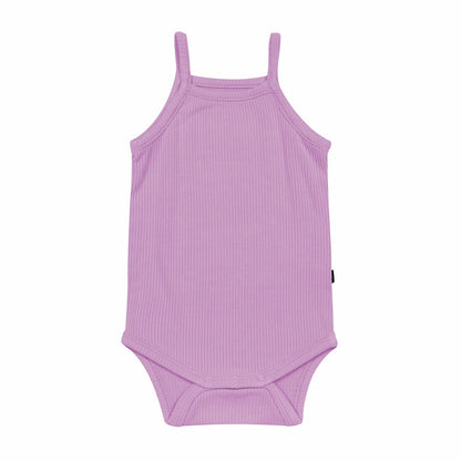Ribbed Spaghetti Strap Bodysuit in Poi | Kyte Baby