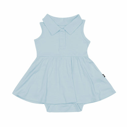 Polo Bodysuit Dress in Fog | Kyte Baby
