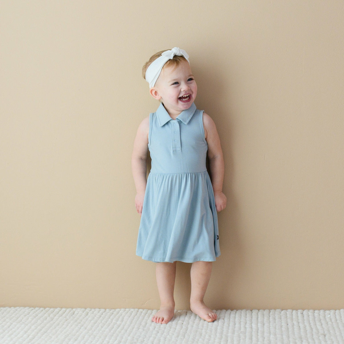 Polo Bodysuit Dress in Fog | Kyte Baby