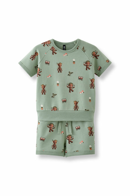 Short Sleeve Jogger Set in Groot | Kyte Baby