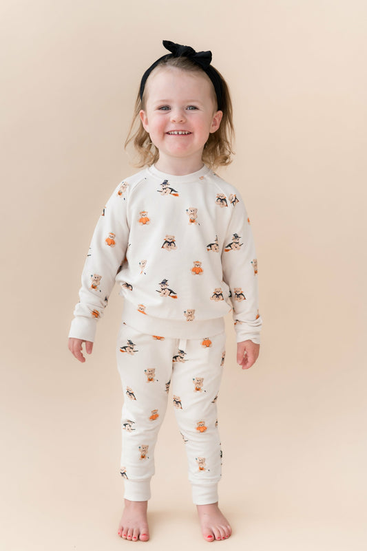 Long Sleeve Jogger Set in Halloween Teddy | Kyte Baby