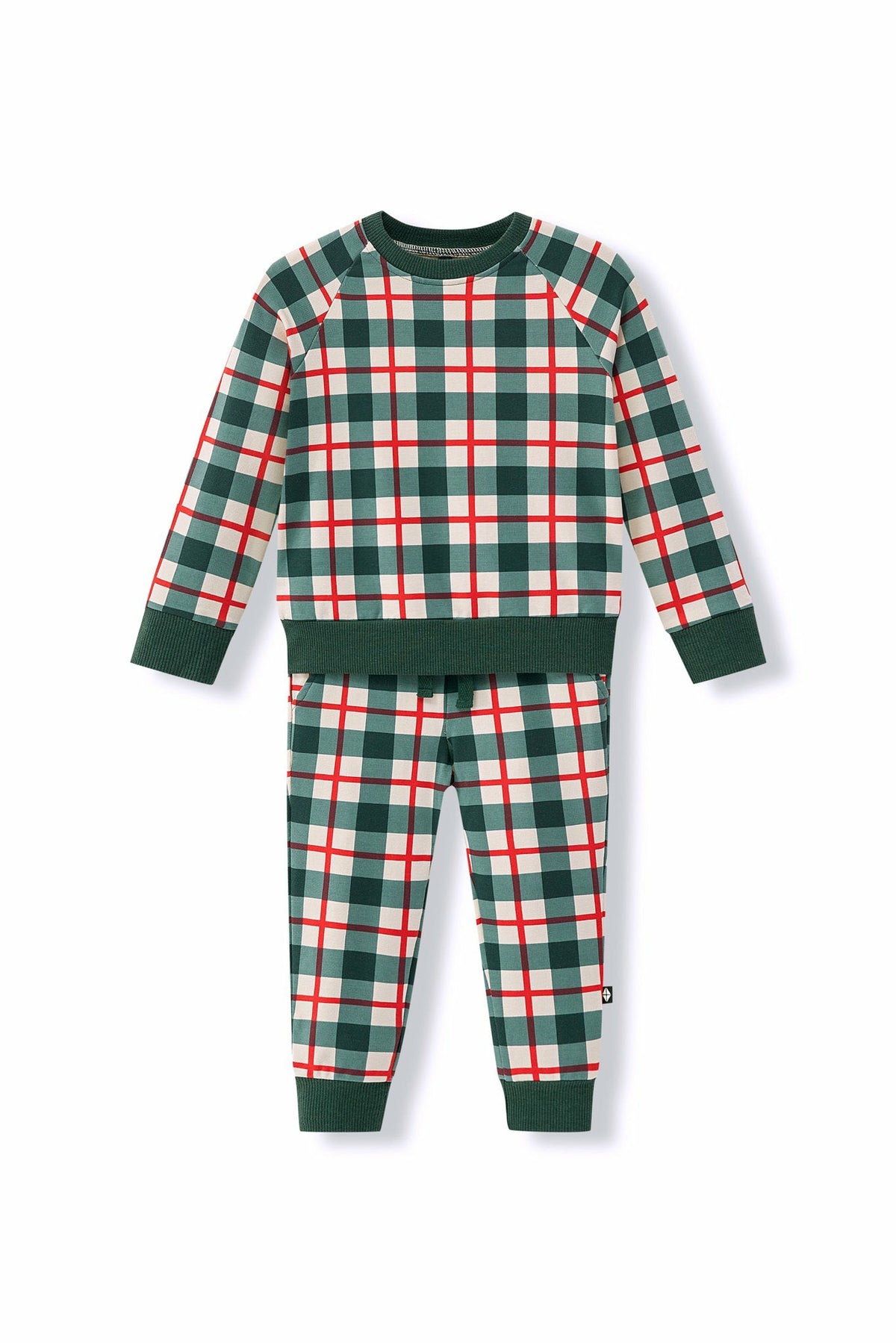 Long Sleeve Jogger Set in Holiday Plaid | Kyte Baby