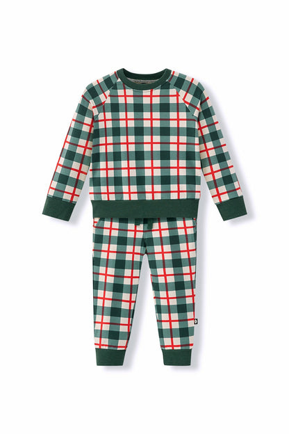 Long Sleeve Jogger Set in Holiday Plaid | Kyte Baby