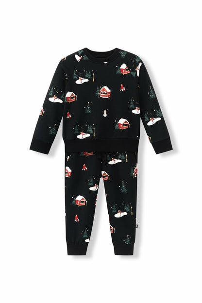 Long Sleeve Jogger Set in Winter Wonderland | Kyte Baby