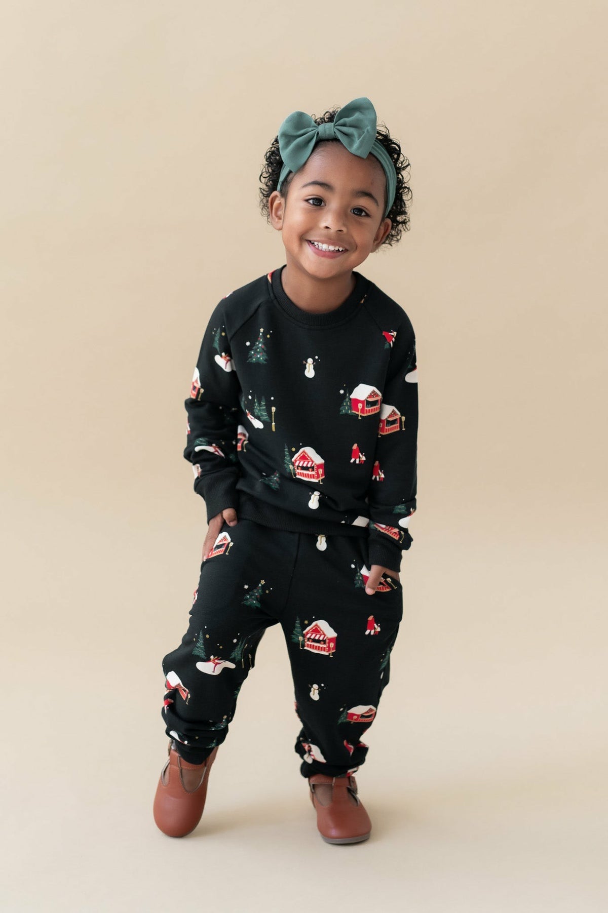 Long Sleeve Jogger Set in Winter Wonderland | Kyte Baby