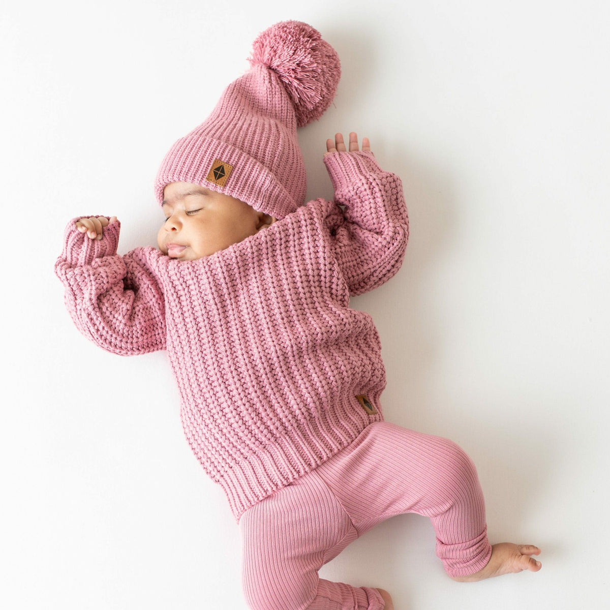 Chunky Knit Sweater in Apple Blossom | Kyte Baby