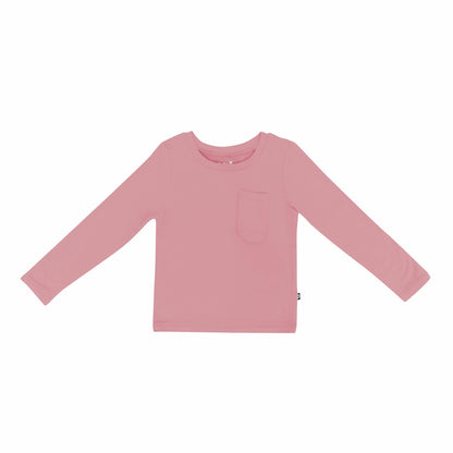 Long Sleeve Toddler Crew Neck Tee in Apple Blossom | Kyte Baby