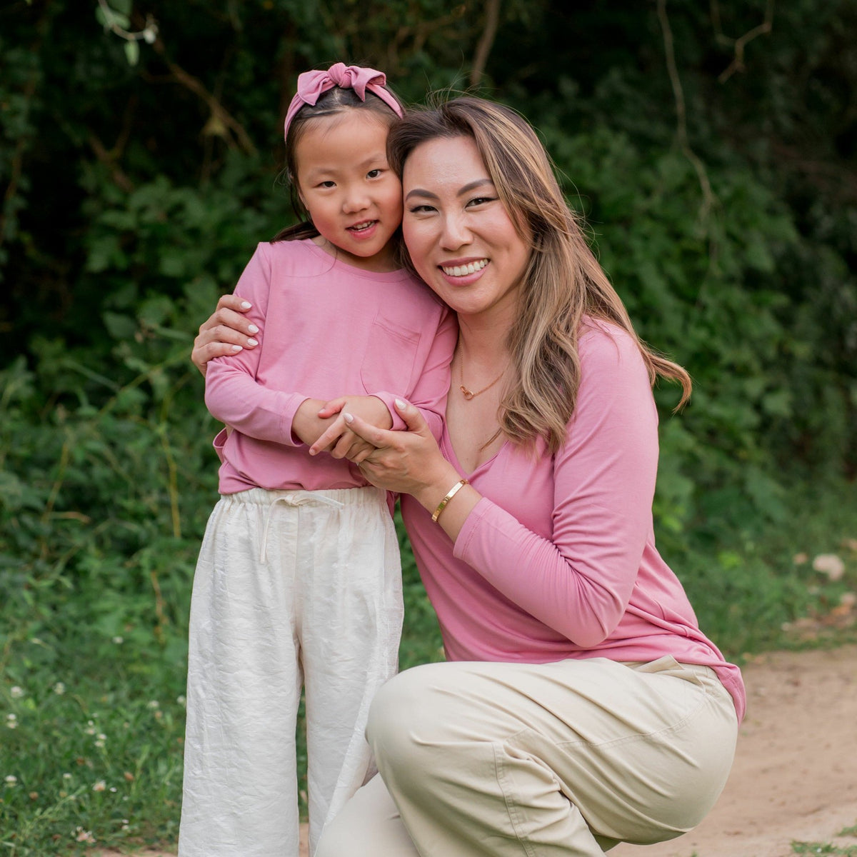 Long Sleeve Toddler Crew Neck Tee in Apple Blossom | Kyte Baby