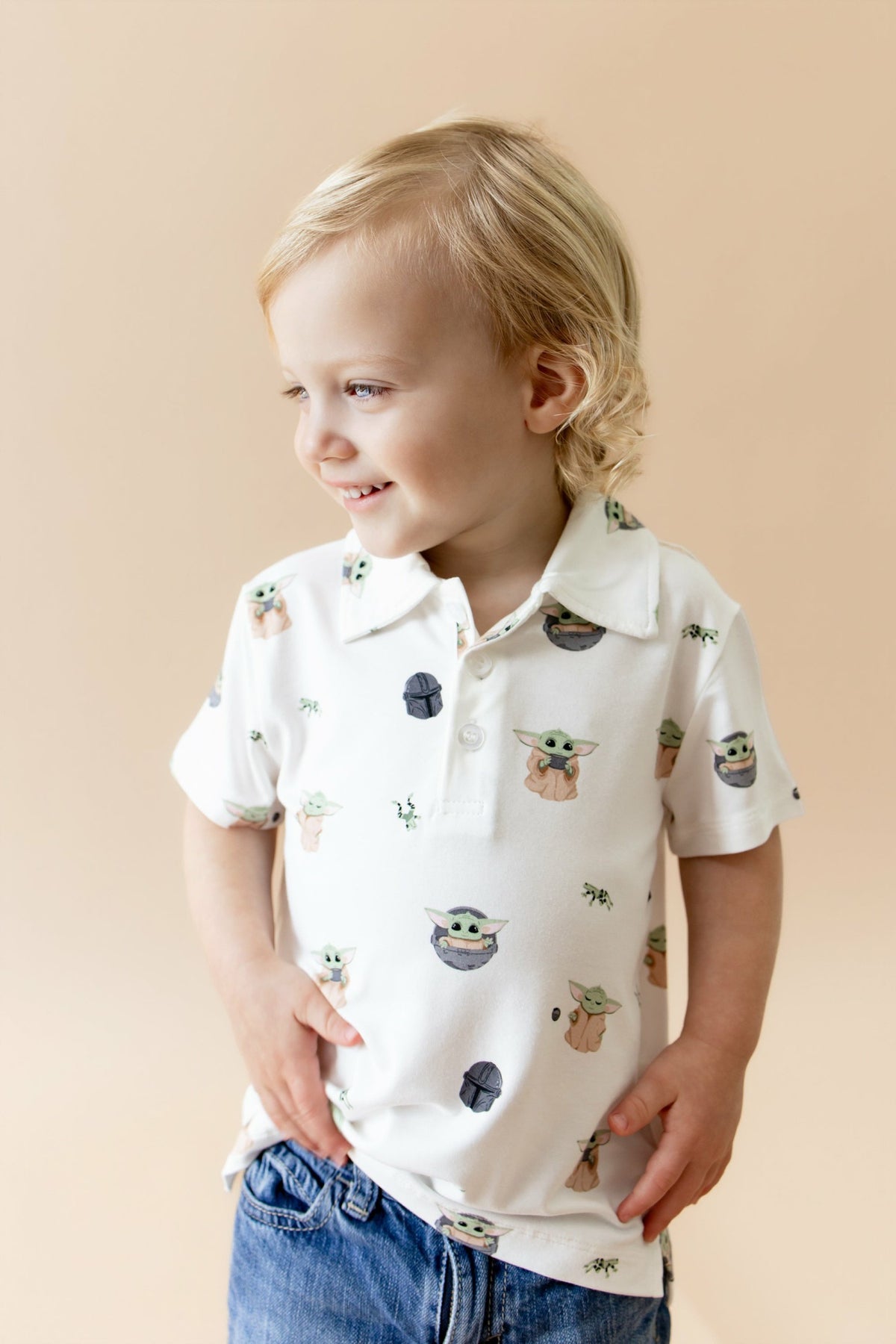 Toddler Short Sleeve Polo in Grogu™ | Kyte Baby