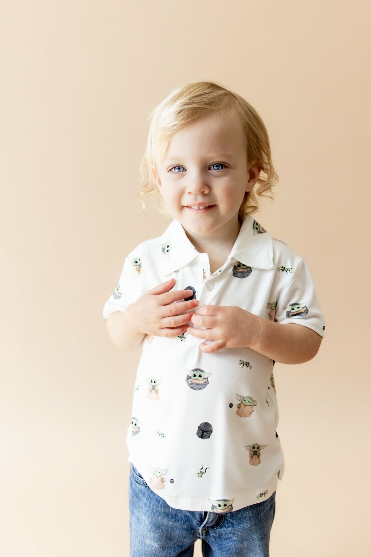 Toddler Short Sleeve Polo in Grogu™ | Kyte Baby
