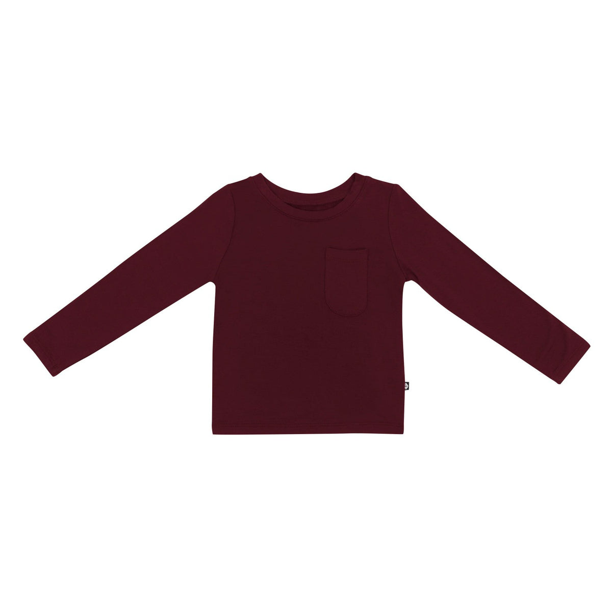 Long Sleeve Toddler Crew Neck Tee in Burgundy | Kyte Baby