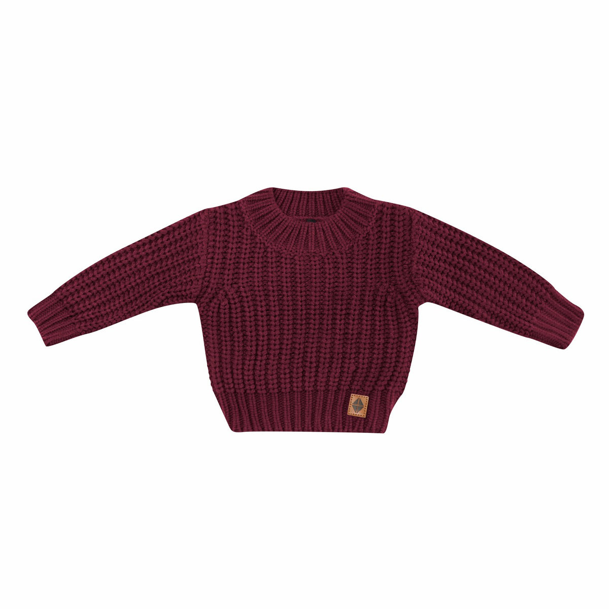 Chunky Knit Sweater in Burgundy | Kyte Baby
