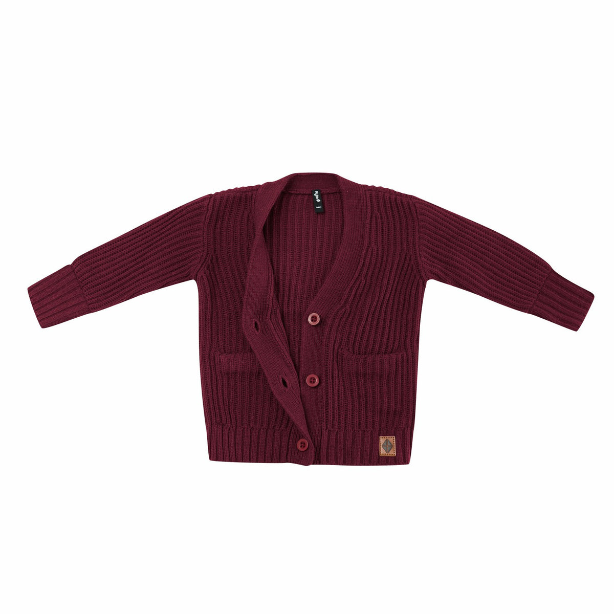 Chunky Knit Oversized Cardigan in Burgundy | Kyte Baby