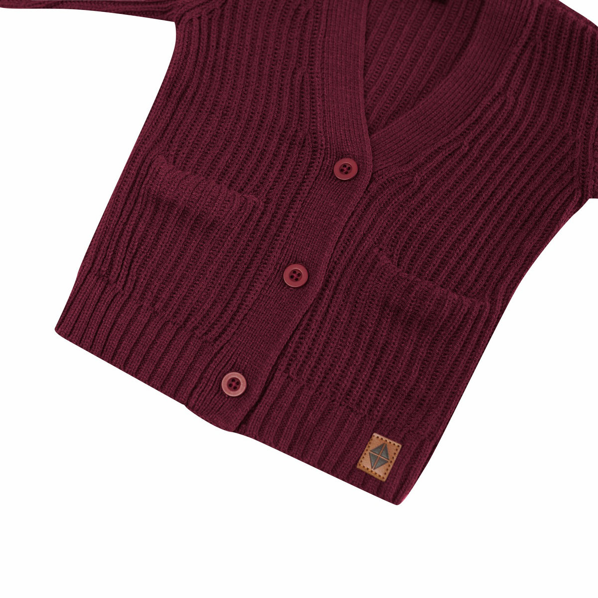 Chunky Knit Oversized Cardigan in Burgundy | Kyte Baby