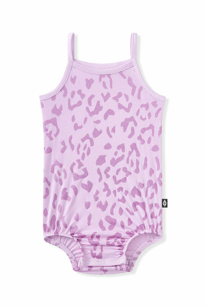 Spaghetti Strap Leotard in Thistle Leopard | Kyte Baby