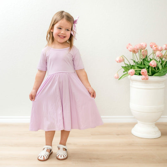 Twirl Dress in Thistle | Kyte Baby